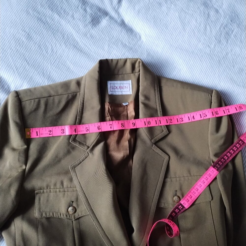 Louben Women's Olive Green Utilitarian Coat | Size US 10 - Picture 10 of 13